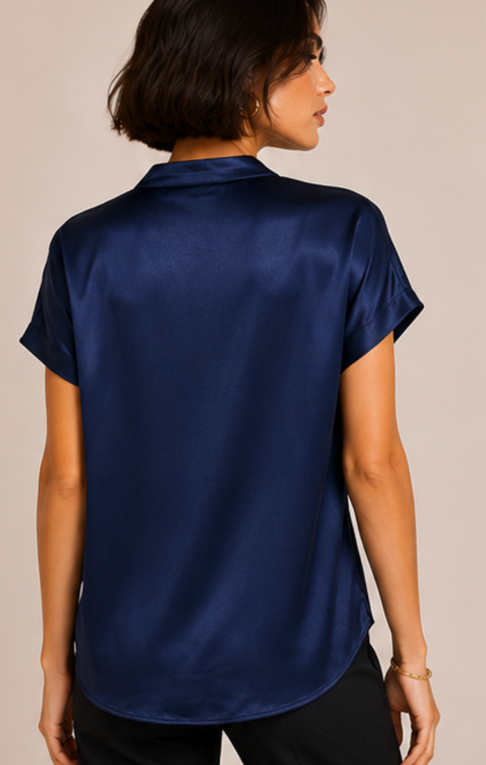 Elise Satin V Blouse
