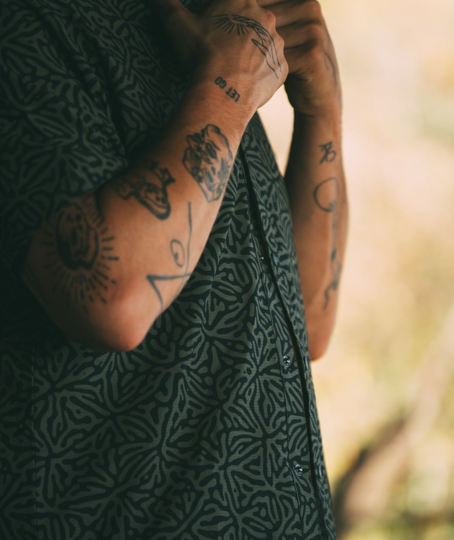 Sandpit Tech Olive Button Up Shirt