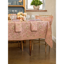 Vintage Rose Linen Tablecloth