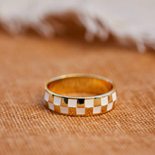 Gold Checkerboard RIng