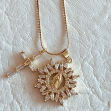 Majesty Double Charm CZ Religious Necklace