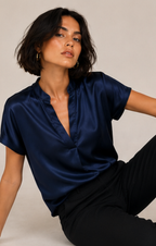Elise Satin V Blouse