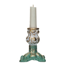 Green & Gold Taper Candle Holder