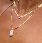 Devon Herringbone CZ Necklace