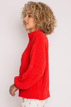 Forever Festive Cable Zip Sweater