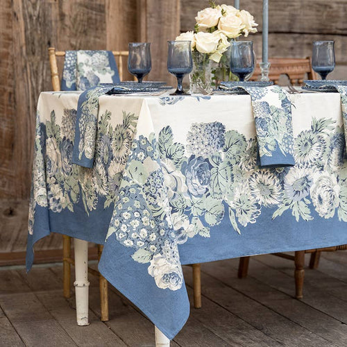 Autumn Gathering Blue Tablecloth
