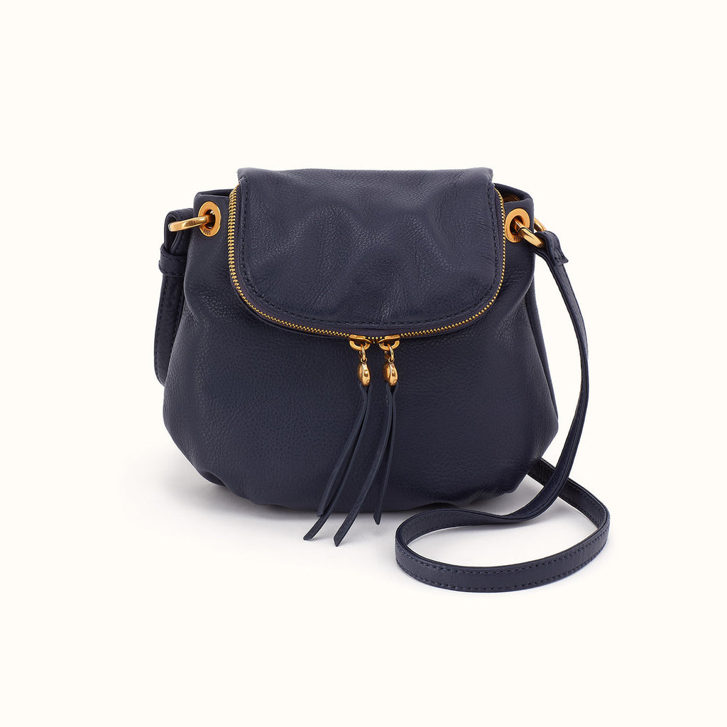 Fern Ink Navy Zip-Flap Crossbody Bag
