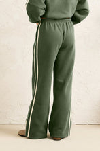 Contrast Hunter Green Fleece Track Pant