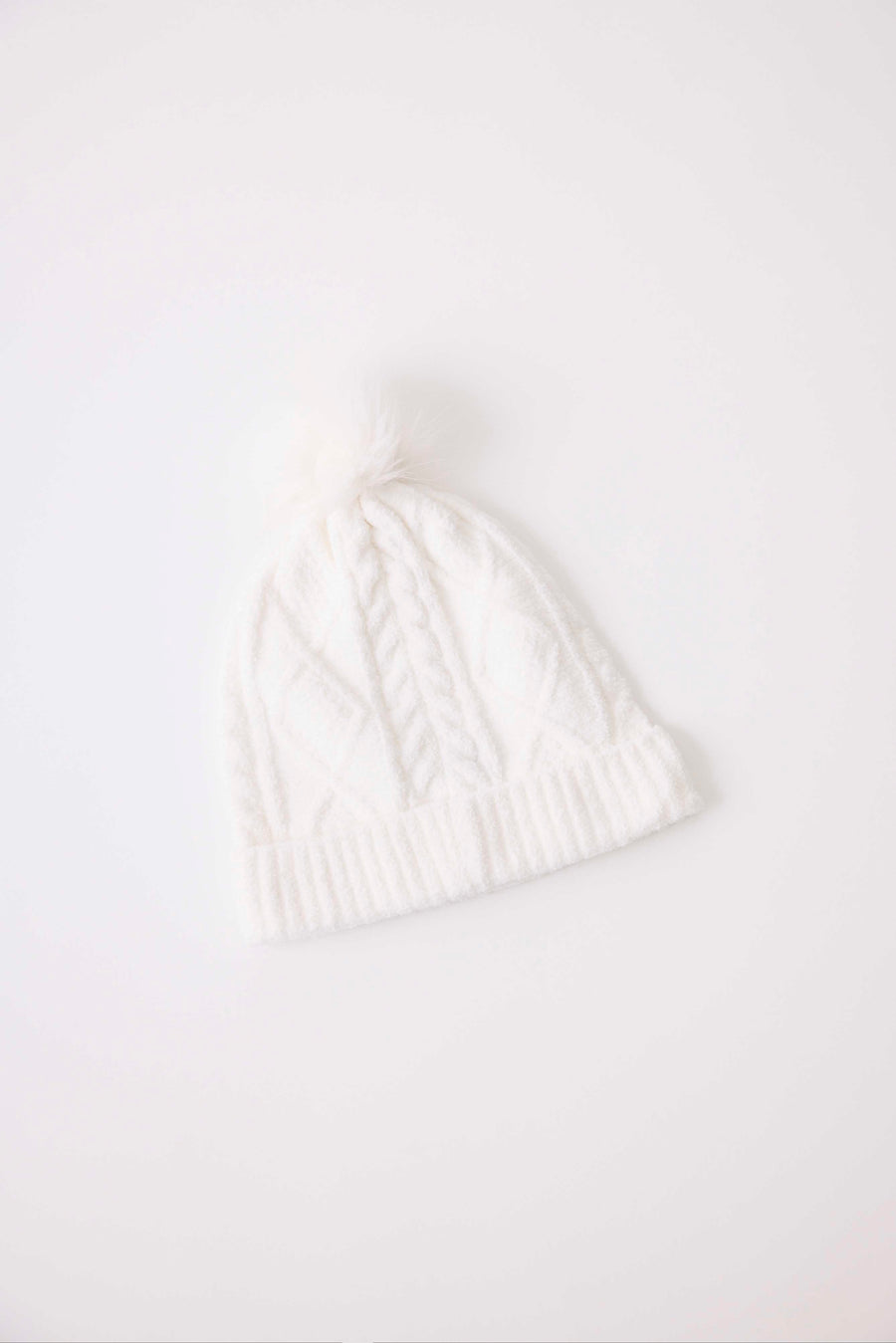 Ivory Cable Crew Beanie