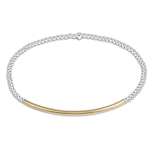 Classic Silver/Gold 2mm Bliss Bar Bead Bracelet