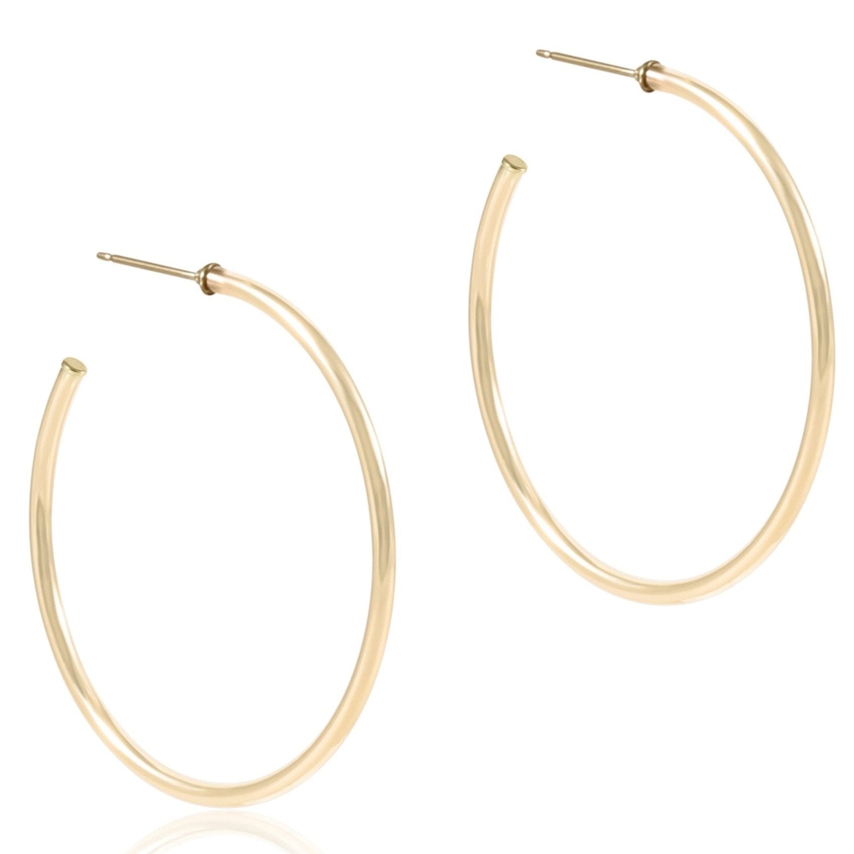 1.75" Smooth 2mm Gold Post Hoop
