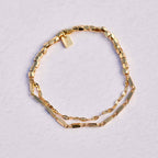 Gold Chain & Beaded Stretch Bracelet