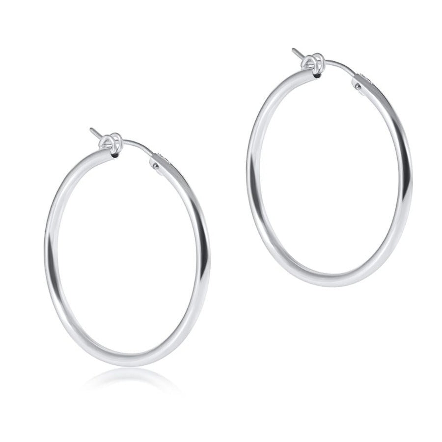 1.25" Smooth Silver Hoop