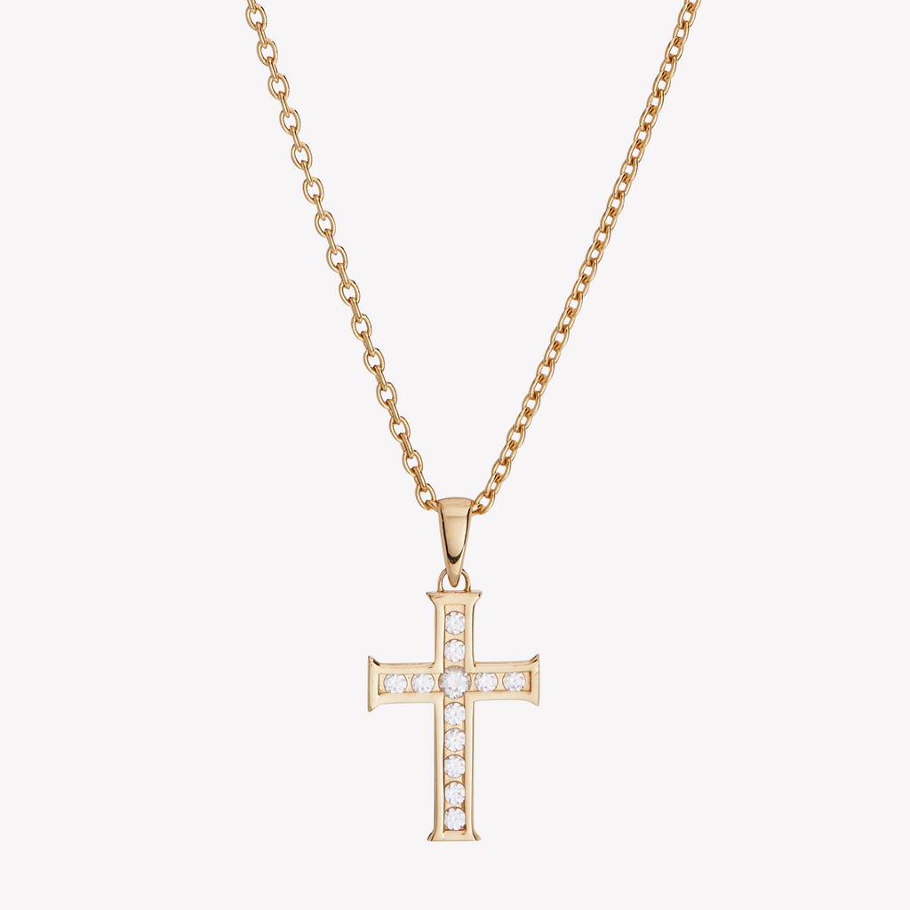 Luminous Cross CZ Pendant Necklace