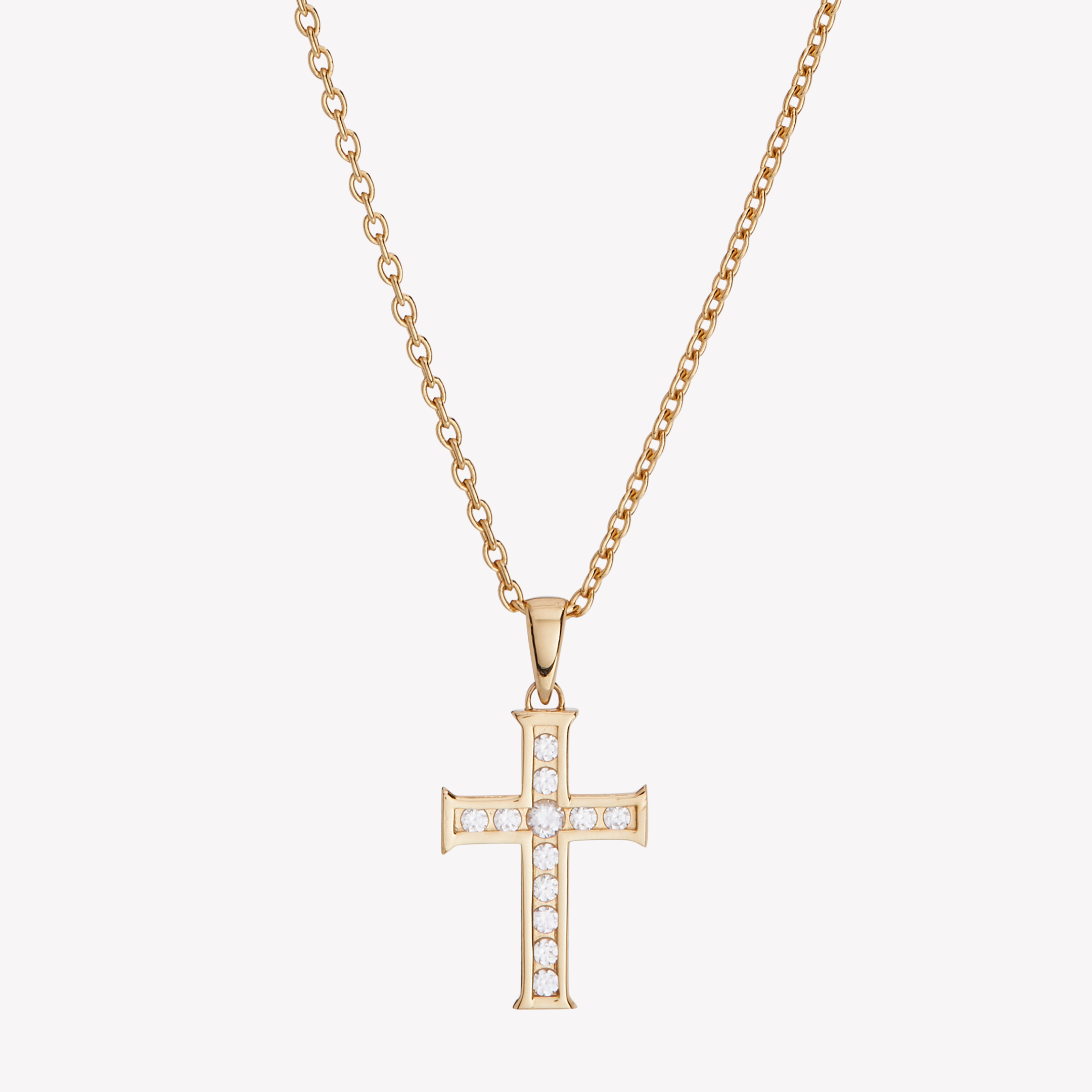 Luminous Cross CZ Pendant Necklace