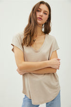 Raw Edge V Linen Tee