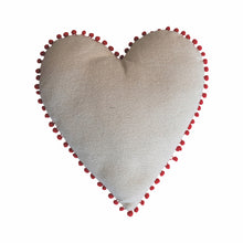 Embroidered Holiday Heart Pillow