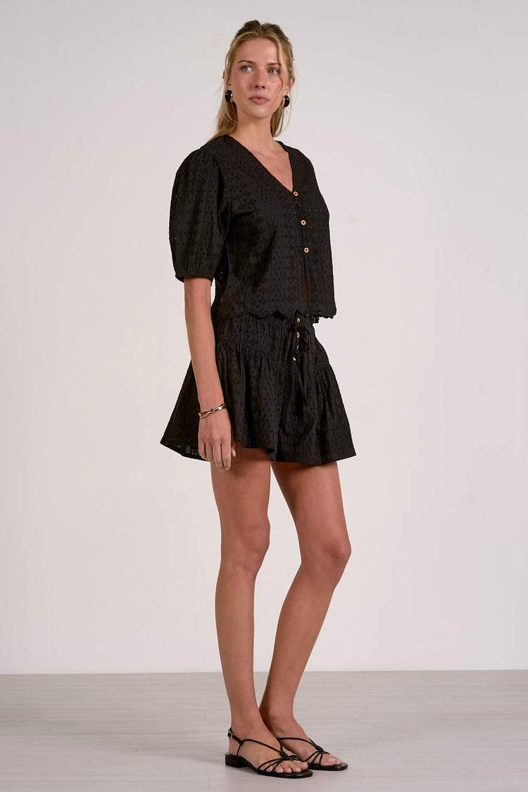 Ellen Black Eyelet Blouse