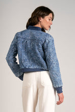 Denim Embroidered Bomber Jacket