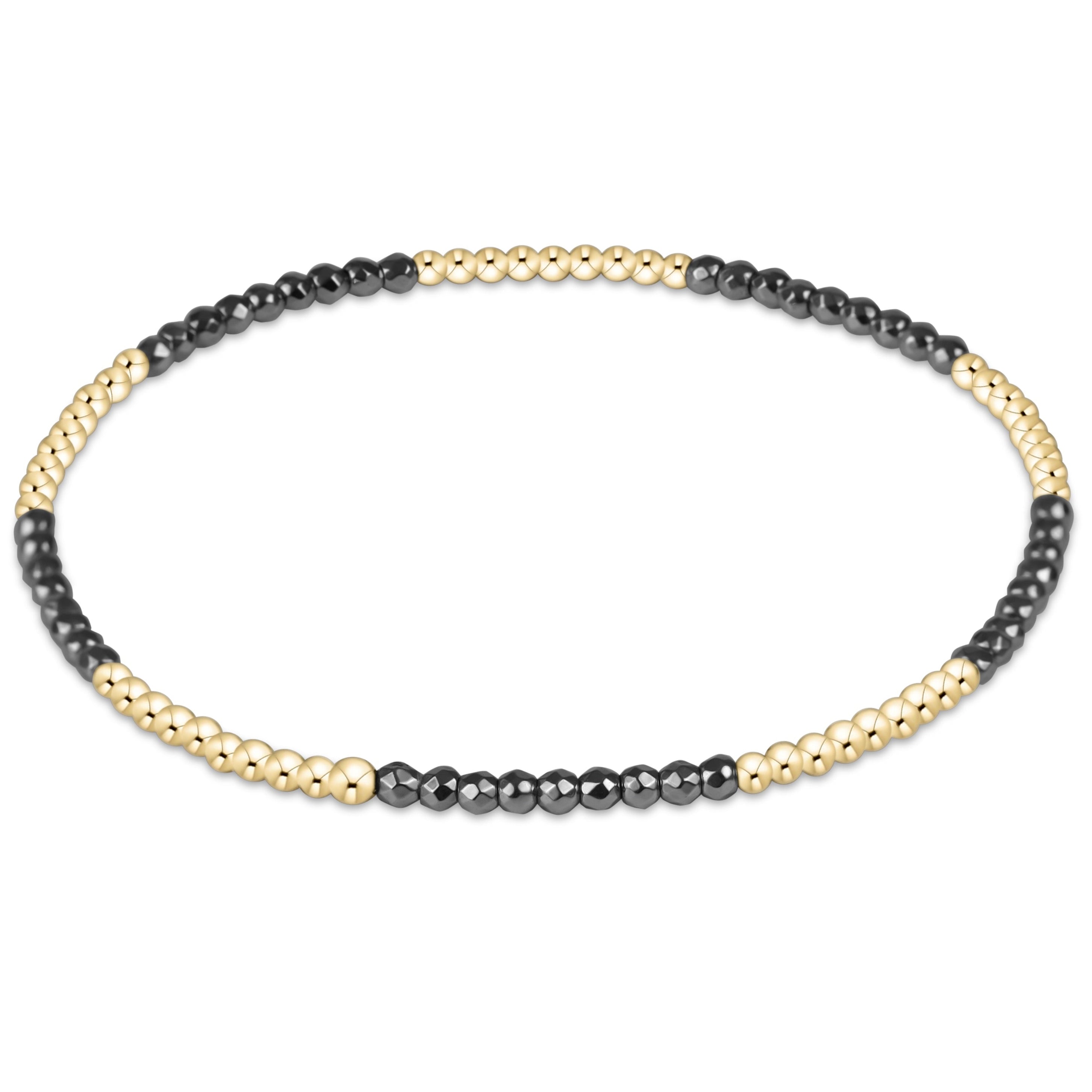 Blissful Pattern 2mm Silver Faceted Hematite Bracelet
