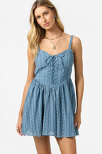 Camden Provincial Blue Eyelet Mini Dress