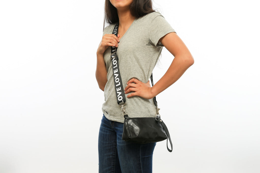 Darla Black Stars/Love Strap Stadium Bag