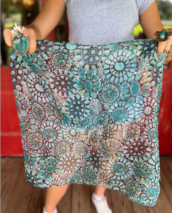 Turquoise Concho Bandana