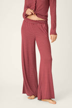 Pretty Stripes Pointelle Wine PJ Pant