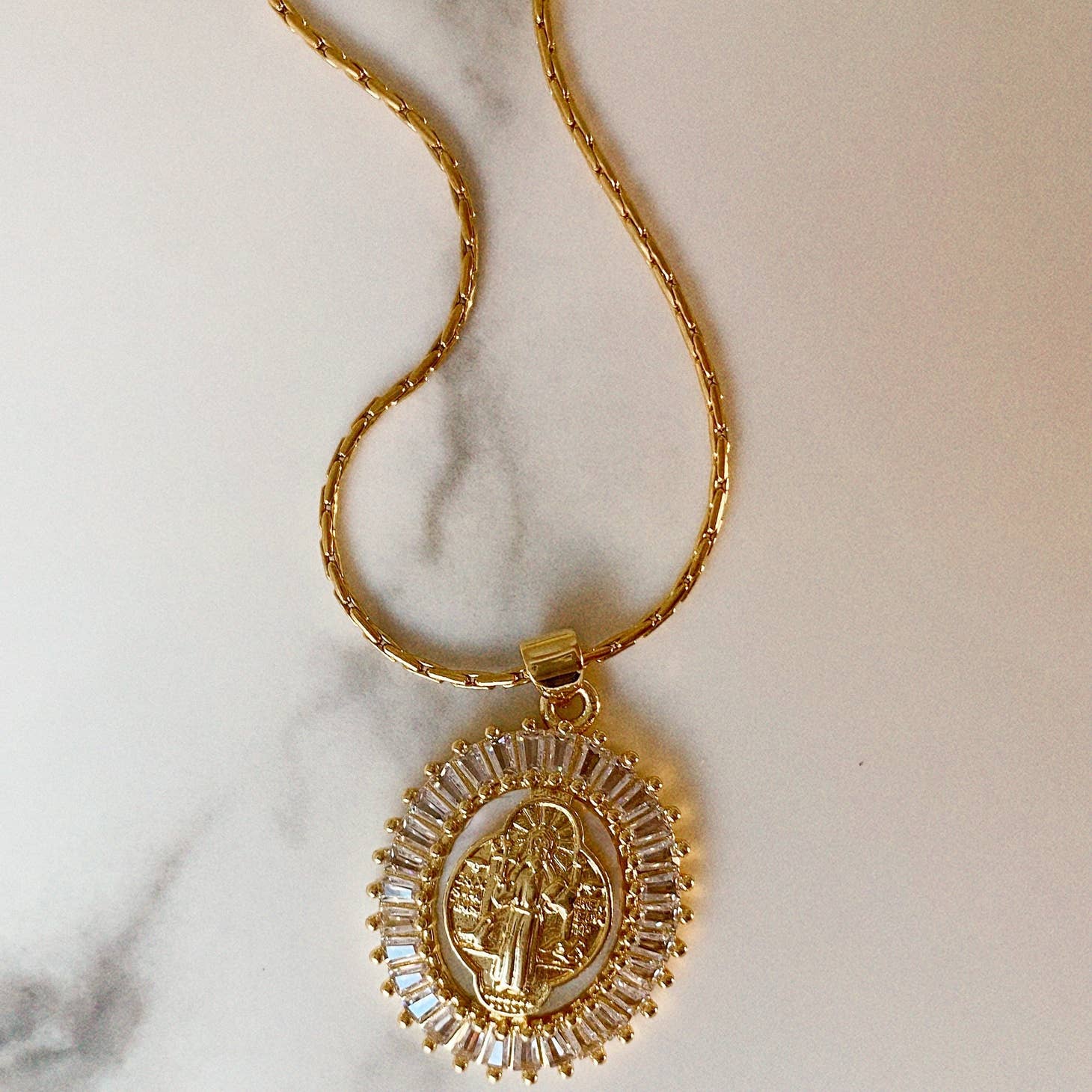 Blessed Pearl Religious Necklace