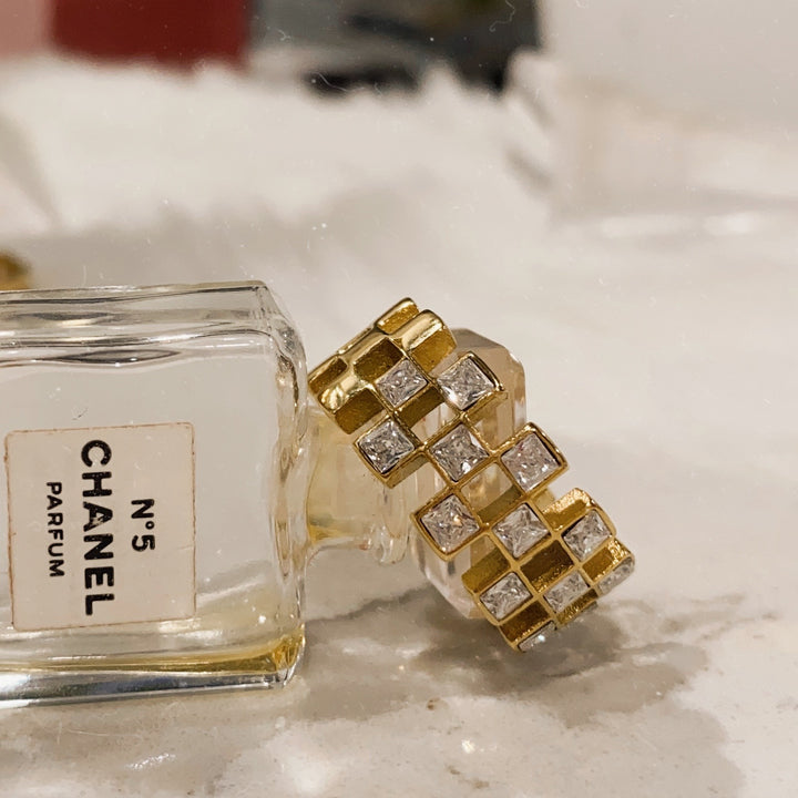 Checked Out CZ Cocktail Ring