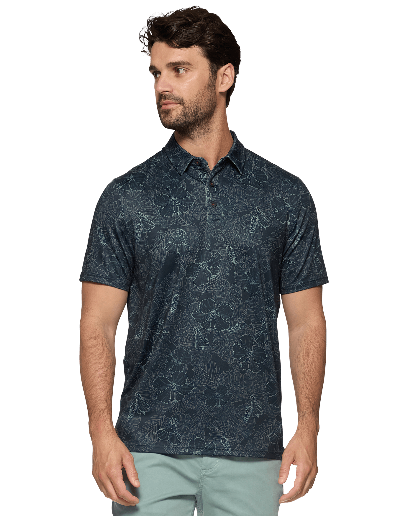 Manteca Floral Performance Polo