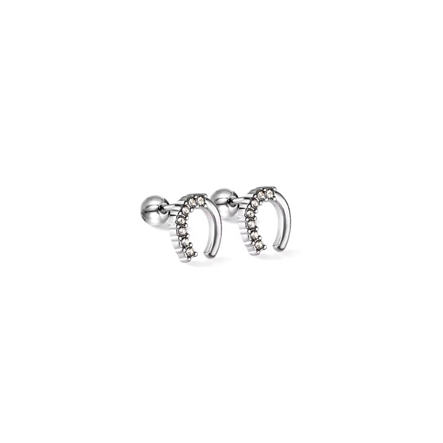 Lucky Horseshoe CZ Studs