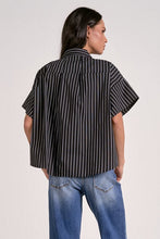 Cyndi Stripe Button-Up Blouse
