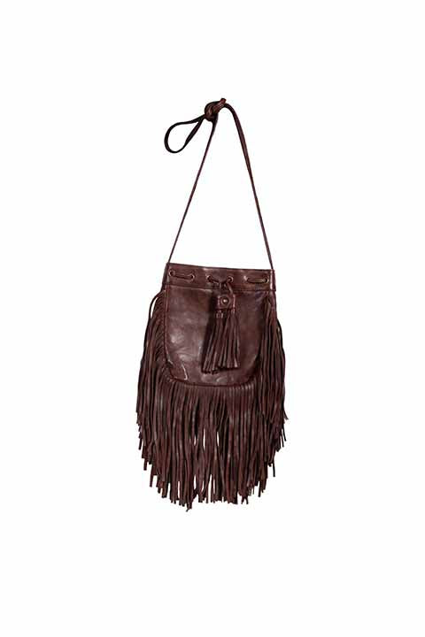 Fringe Leather Bucket Bag