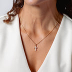 Luminous Cross CZ Pendant Necklace