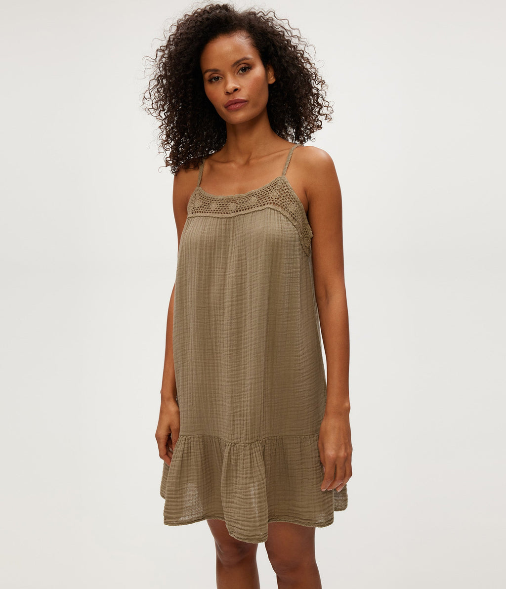 Emree Crochet Trim Mini Dress