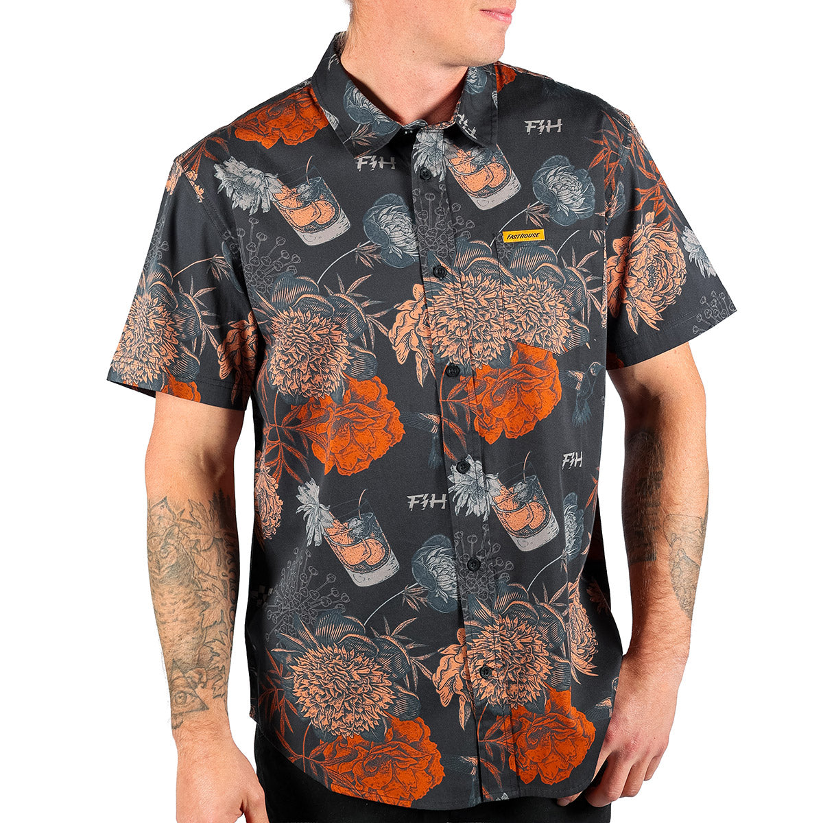 Scene Vintage Black Button-Up Shirt