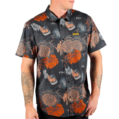 Scene Vintage Black Button-Up Shirt