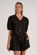 Ellen Black Eyelet Blouse