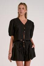 Ellen Black Eyelet Blouse