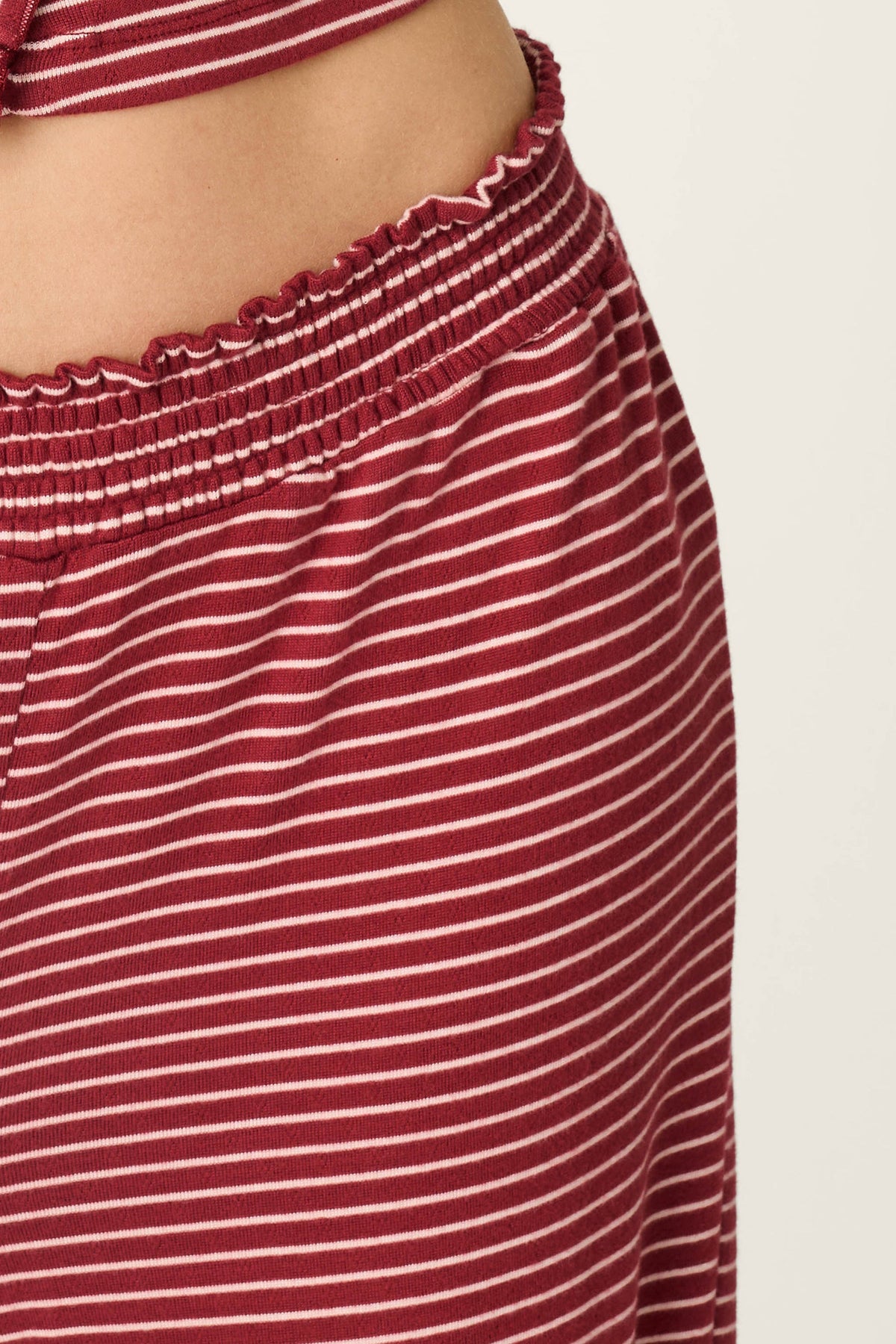 Pretty Stripes Pointelle Wine PJ Pant