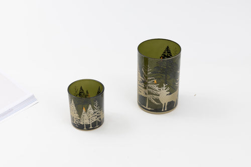 Green & Gold Forest Candleholder