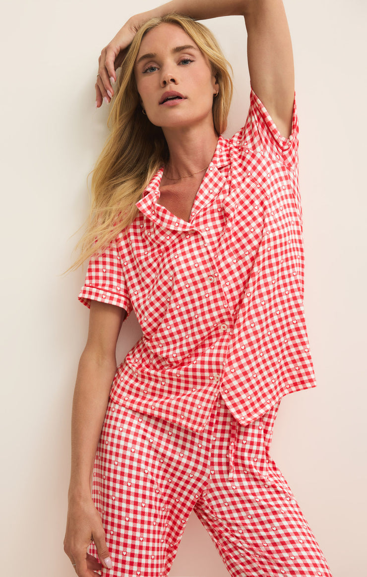 Gingham PJ Top