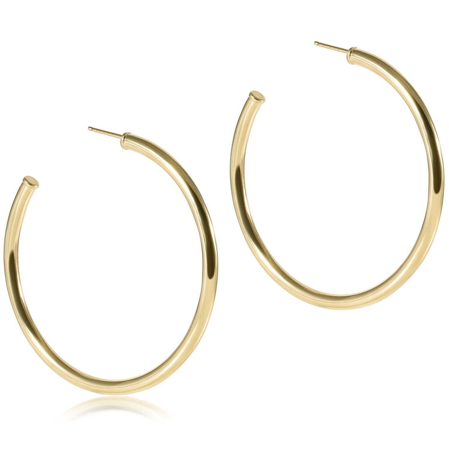 2" Smooth 3mm Gold Post Hoop