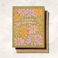 Retro Floral Birthday Card