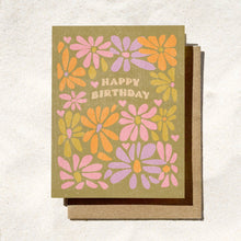 Retro Floral Birthday Card