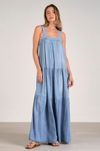 Chambray Tiered Maxi Dress