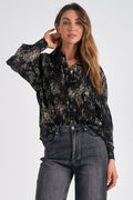 Gold Shimmer Button Down Top