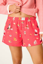 Dogs Who Brunch Flannel PJ Shorts
