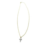 14K Gold & Diamonds Petite Cross Necklace